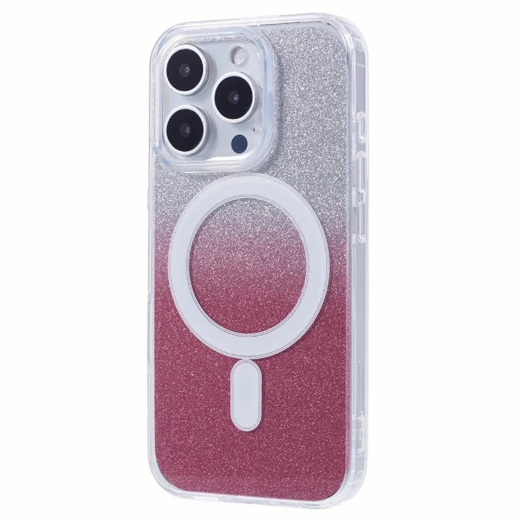 For iPhone 16 Pro Case Compatible with MagSafe TPU+Acrylic Phone Cover with Glitter Insert