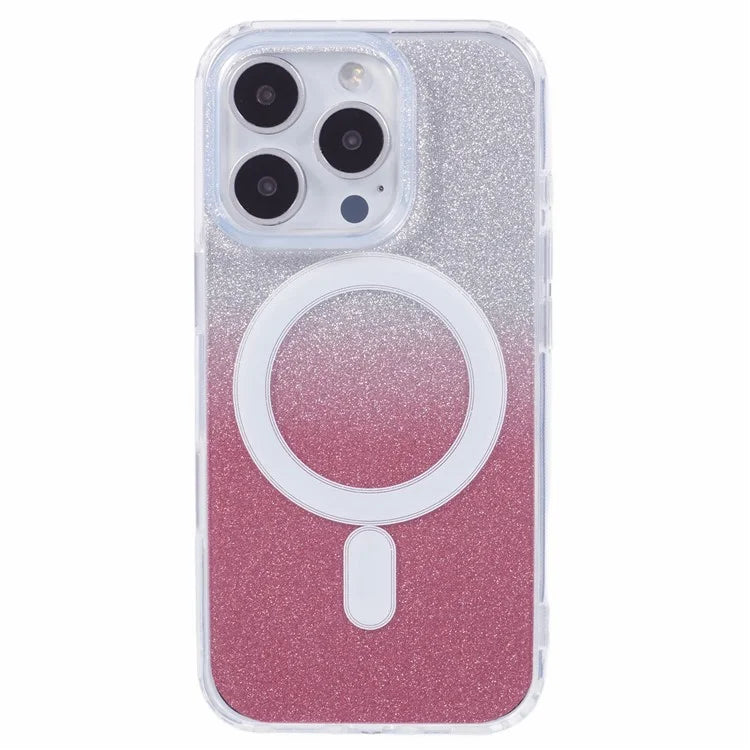 For iPhone 16 Pro Case Compatible with MagSafe TPU+Acrylic Phone Cover with Glitter Insert