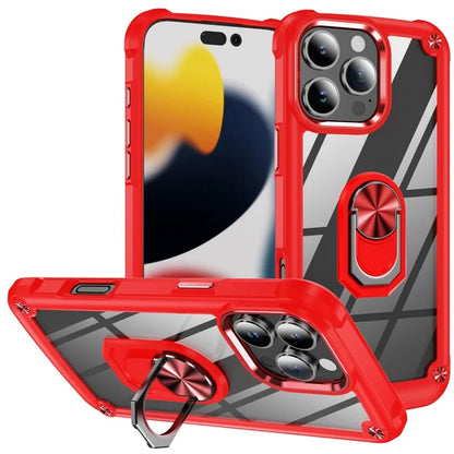 For iPhone 16 Pro Case Alloy Lens Frame PC + TPU Kickstand Phone Back Cover