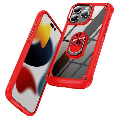 For iPhone 16 Pro Case Alloy Lens Frame PC + TPU Kickstand Phone Back Cover