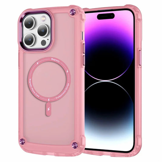 For iPhone 16 Pro Max Magnetic Case Translucent Phone Cover Compatible with MagSafe