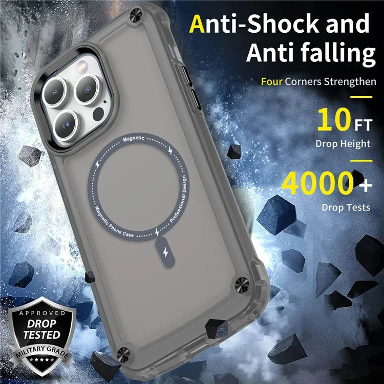 For iPhone 16 Pro Max Magnetic Case Translucent Phone Cover Compatible with MagSafe