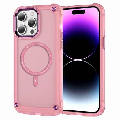For iPhone 16 Pro Magnetic Case Translucent Phone Cover Compatible with MagSafe