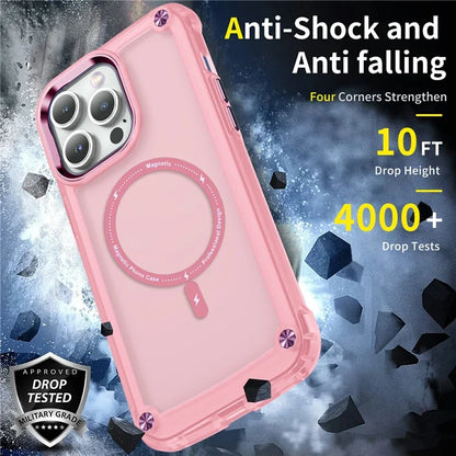For iPhone 16 Pro Magnetic Case Translucent Phone Cover Compatible with MagSafe