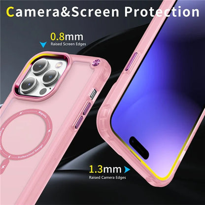For iPhone 16 Pro Magnetic Case Translucent Phone Cover Compatible with MagSafe