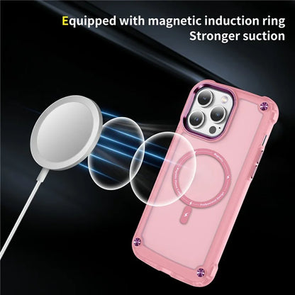 For iPhone 16 Pro Magnetic Case Translucent Phone Cover Compatible with MagSafe
