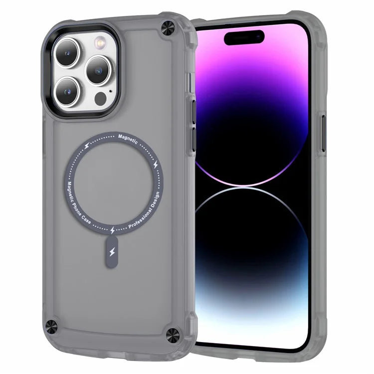 For iPhone 16 Pro Magnetic Case Translucent Phone Cover Compatible with MagSafe