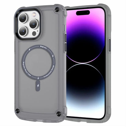 For iPhone 16 Pro Magnetic Case Translucent Phone Cover Compatible with MagSafe