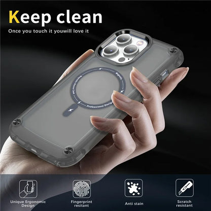 For iPhone 16 Pro Magnetic Case Translucent Phone Cover Compatible with MagSafe