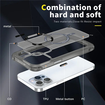 For iPhone 16 Pro Magnetic Case Translucent Phone Cover Compatible with MagSafe
