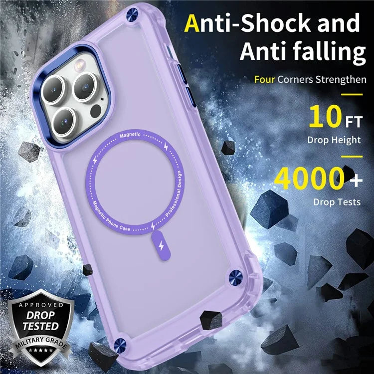 For iPhone 16 Pro Magnetic Case Translucent Phone Cover Compatible with MagSafe