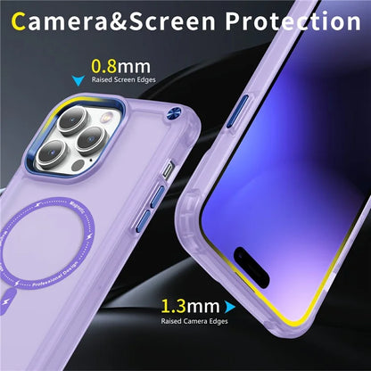For iPhone 16 Pro Magnetic Case Translucent Phone Cover Compatible with MagSafe