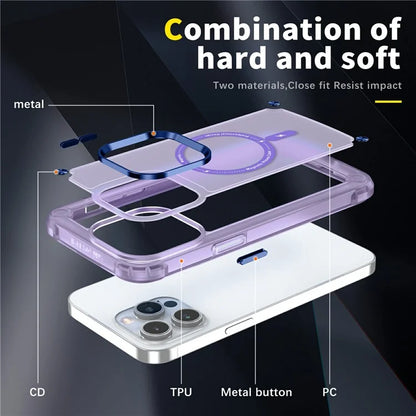 For iPhone 16 Pro Magnetic Case Translucent Phone Cover Compatible with MagSafe
