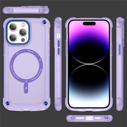 For iPhone 16 Pro Magnetic Case Translucent Phone Cover Compatible with MagSafe