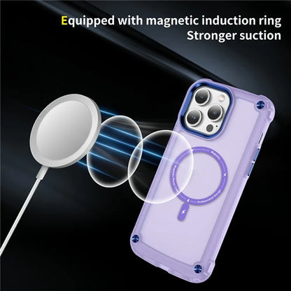 For iPhone 16 Pro Magnetic Case Translucent Phone Cover Compatible with MagSafe