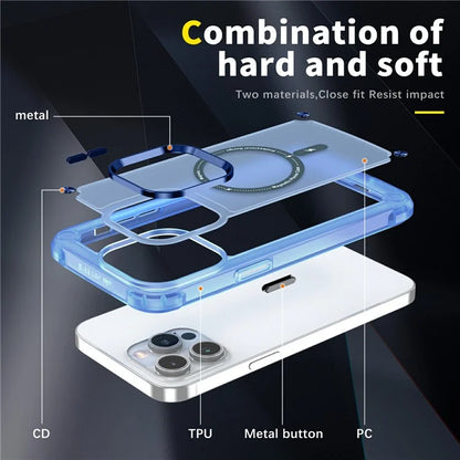 For iPhone 16 Pro Magnetic Case Translucent Phone Cover Compatible with MagSafe
