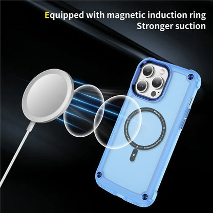 For iPhone 16 Pro Magnetic Case Translucent Phone Cover Compatible with MagSafe