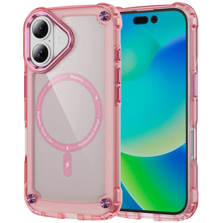 For iPhone 16 Magnetic Case Translucent Phone Cover Compatible with MagSafe