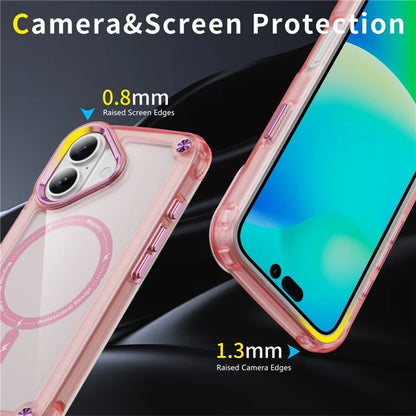For iPhone 16 Magnetic Case Translucent Phone Cover Compatible with MagSafe