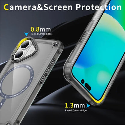 For iPhone 16 Magnetic Case Translucent Phone Cover Compatible with MagSafe