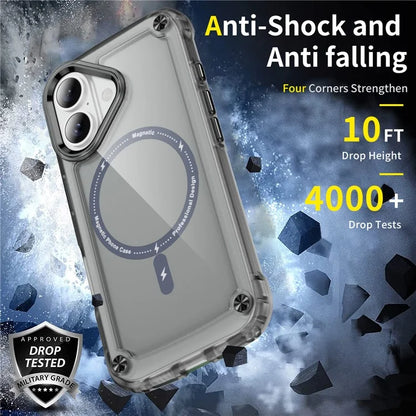 For iPhone 16 Magnetic Case Translucent Phone Cover Compatible with MagSafe