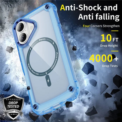 For iPhone 16 Magnetic Case Translucent Phone Cover Compatible with MagSafe