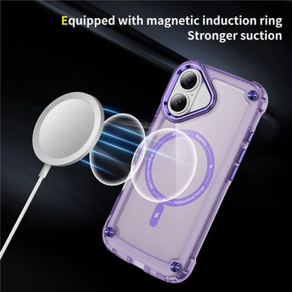 For iPhone 16 Magnetic Case Translucent Phone Cover Compatible with MagSafe