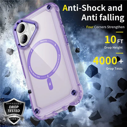 For iPhone 16 Magnetic Case Translucent Phone Cover Compatible with MagSafe