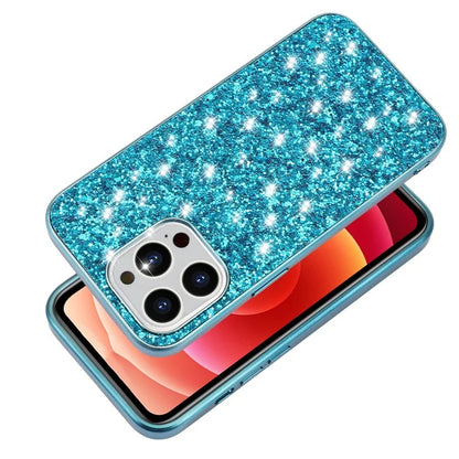 For iPhone 16 Pro Max Case TPU + PC Sparkling Glitter Phone Back Cover