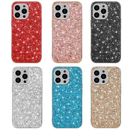 For iPhone 16 Pro Max Case TPU + PC Sparkling Glitter Phone Back Cover