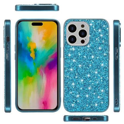 For iPhone 16 Pro Max Case TPU + PC Sparkling Glitter Phone Back Cover