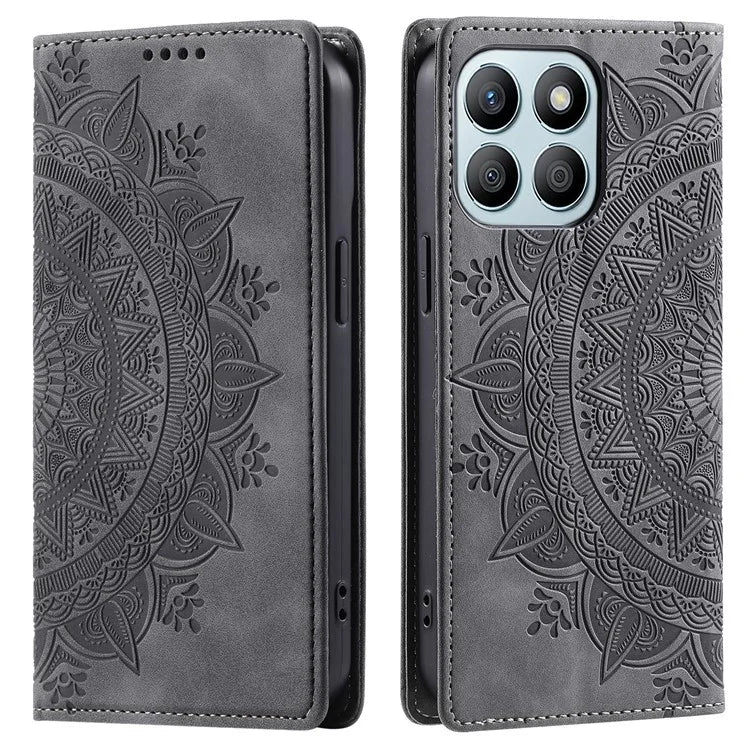 Style 010 For Honor X6b 4G Case Mandala Pattern Magnetic Closing Leather Phone Cover