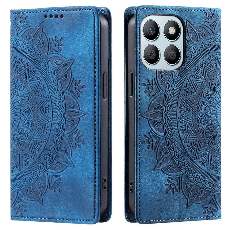 Style 010 For Honor X6b 4G Case Mandala Pattern Magnetic Closing Leather Phone Cover