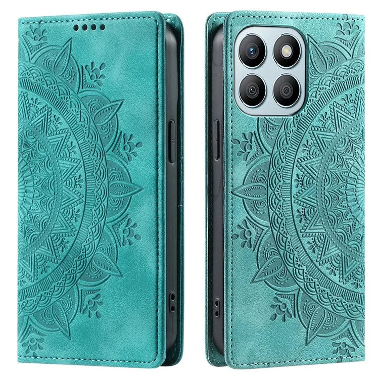 Style 010 For Honor X6b 4G Case Mandala Pattern Magnetic Closing Leather Phone Cover