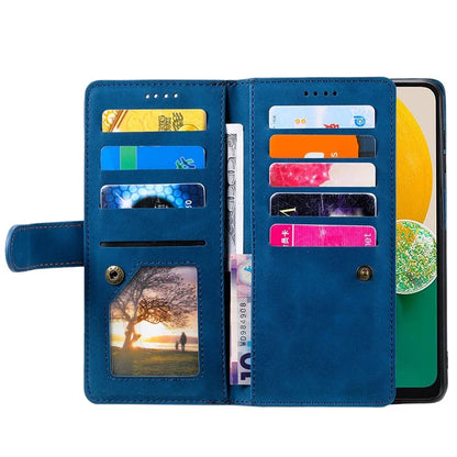 For Samsung Galaxy A16 5G Case PU Leather Phone Cover with Zipper Wallet 9 Card Slots