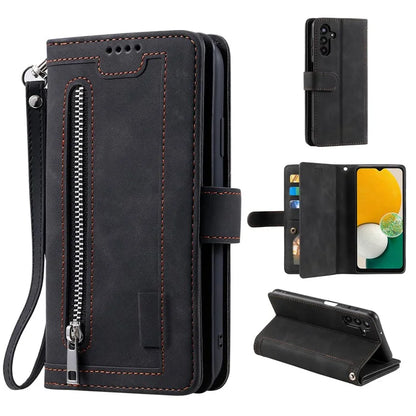 For Samsung Galaxy A16 5G Case PU Leather Phone Cover with Zipper Wallet 9 Card Slots