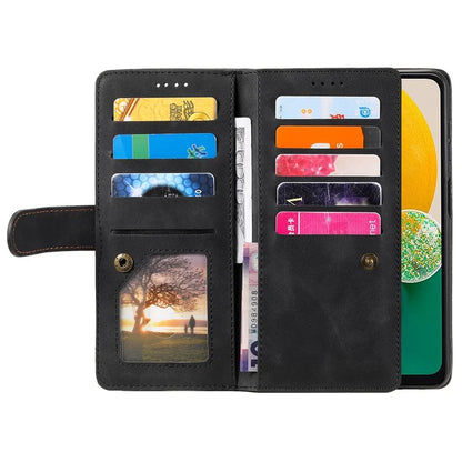 For Samsung Galaxy A16 5G Case PU Leather Phone Cover with Zipper Wallet 9 Card Slots