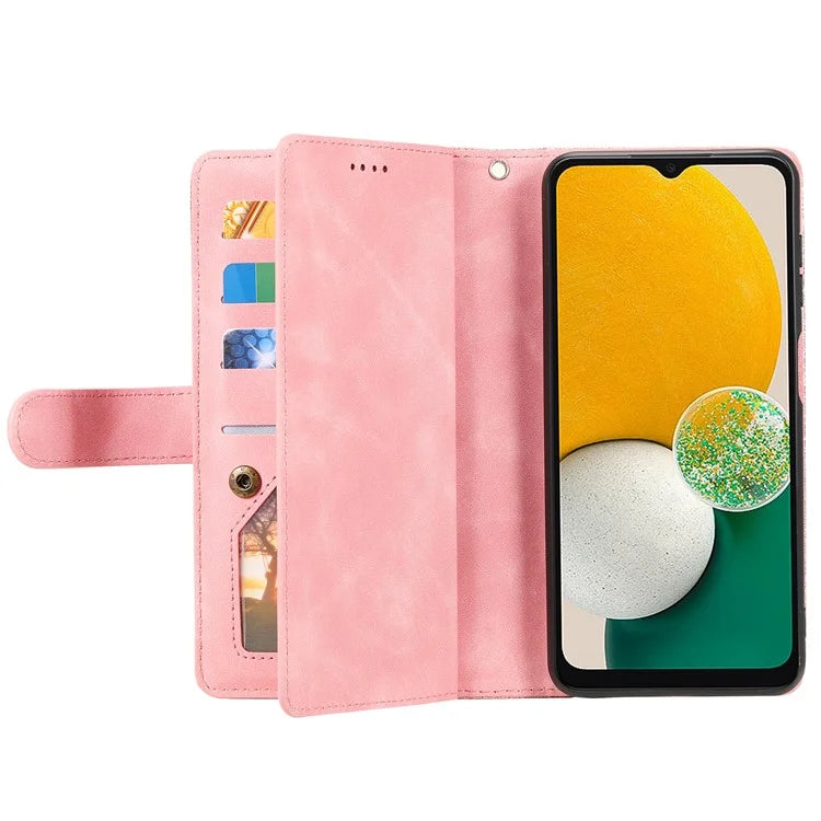 For Samsung Galaxy A16 5G Case PU Leather Phone Cover with Zipper Wallet 9 Card Slots
