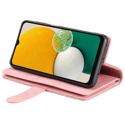 For Samsung Galaxy A16 5G Case PU Leather Phone Cover with Zipper Wallet 9 Card Slots