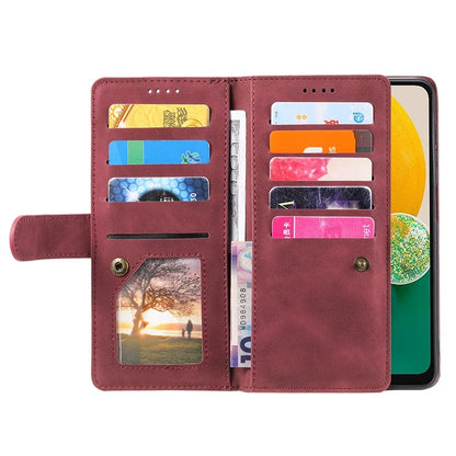 For Samsung Galaxy A16 5G Case PU Leather Phone Cover with Zipper Wallet 9 Card Slots