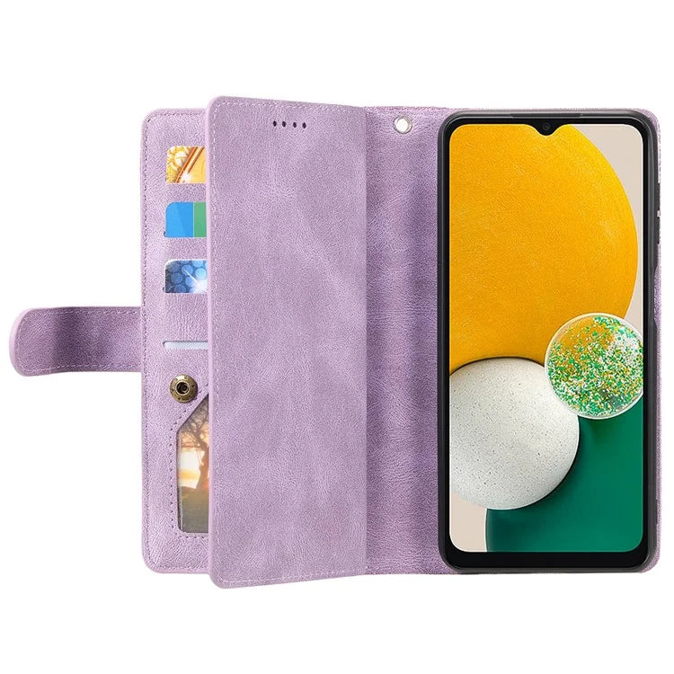 For Samsung Galaxy A16 5G Case PU Leather Phone Cover with Zipper Wallet 9 Card Slots