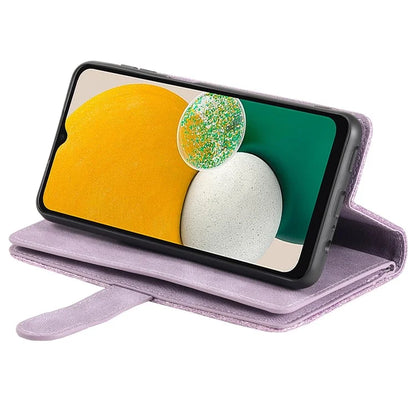 For Samsung Galaxy A16 5G Case PU Leather Phone Cover with Zipper Wallet 9 Card Slots