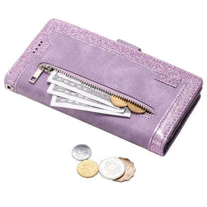 For Samsung Galaxy A16 5G Case PU Leather Phone Cover with Zipper Wallet 9 Card Slots