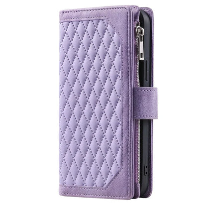 Style 005 For Samsung Galaxy A16 5G Wallet Case Rhombus Stitching Line PU Leather Phone Cover