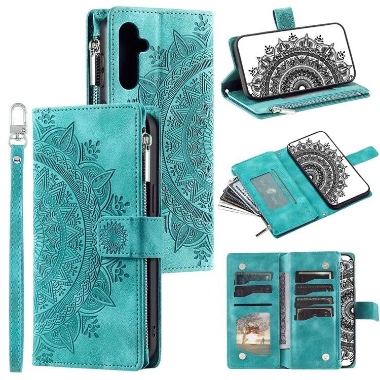 Style 006 For Samsung Galaxy A16 5G Wallet Case PU Leather Phone Cover Mandala Flower Pattern