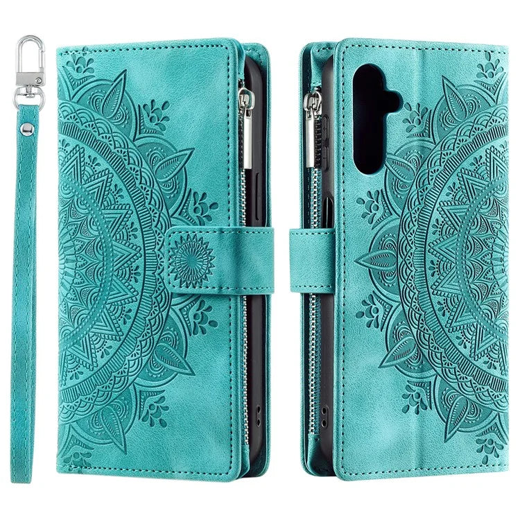 Style 006 For Samsung Galaxy A16 5G Wallet Case PU Leather Phone Cover Mandala Flower Pattern