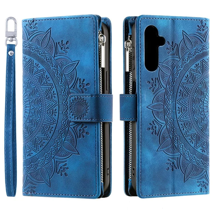 Style 006 For Samsung Galaxy A16 5G Wallet Case PU Leather Phone Cover Mandala Flower Pattern