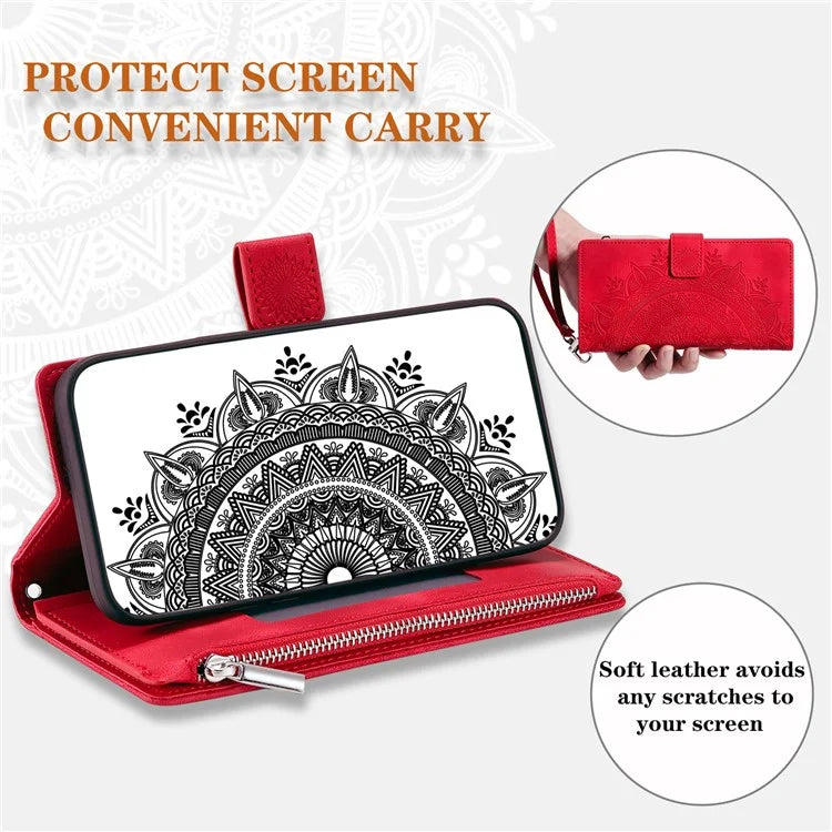 Style 006 For Samsung Galaxy A16 5G Wallet Case PU Leather Phone Cover Mandala Flower Pattern