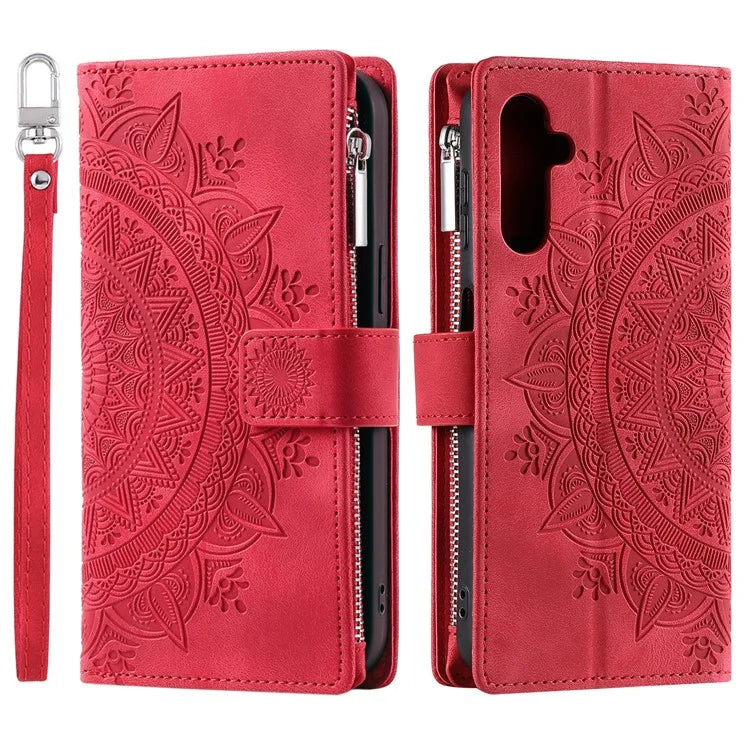 Style 006 For Samsung Galaxy A16 5G Wallet Case PU Leather Phone Cover Mandala Flower Pattern