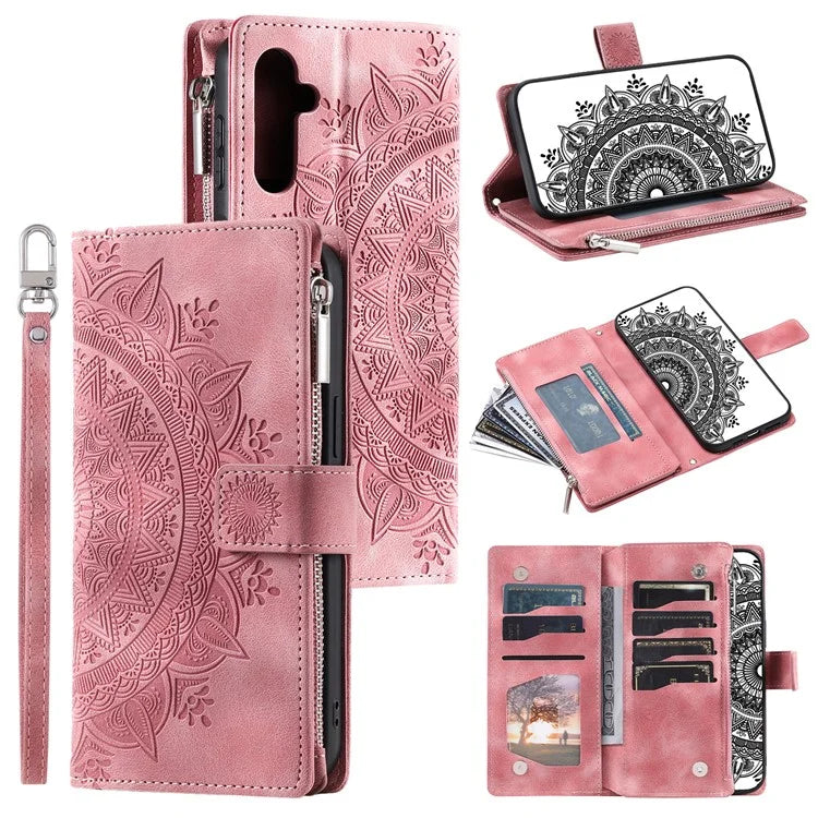 Style 006 For Samsung Galaxy A16 5G Wallet Case PU Leather Phone Cover Mandala Flower Pattern